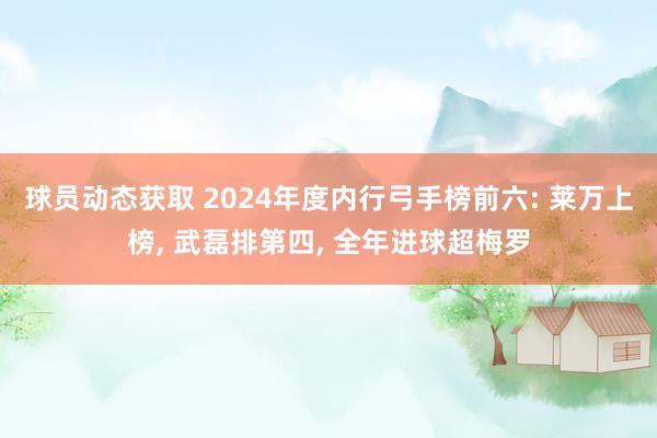 球员动态获取 2024年度内行弓手榜前六: 莱万上榜, 武磊排第四, 全年进球超梅罗