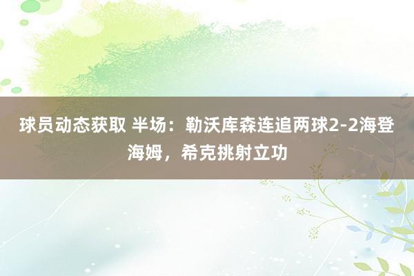 球员动态获取 半场：勒沃库森连追两球2-2海登海姆，希克挑射立功