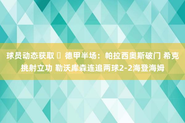 球员动态获取 ⚽德甲半场：帕拉西奥斯破门 希克挑射立功 勒沃库森连追两球2-2海登海姆