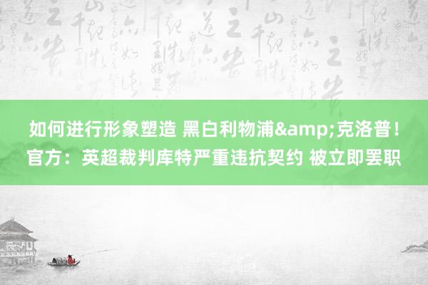 如何进行形象塑造 黑白利物浦&克洛普！官方：英超裁判库特严重违抗契约 被立即罢职