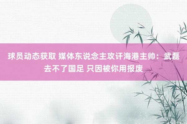 球员动态获取 媒体东说念主攻讦海港主帅：武磊去不了国足 只因被你用报废